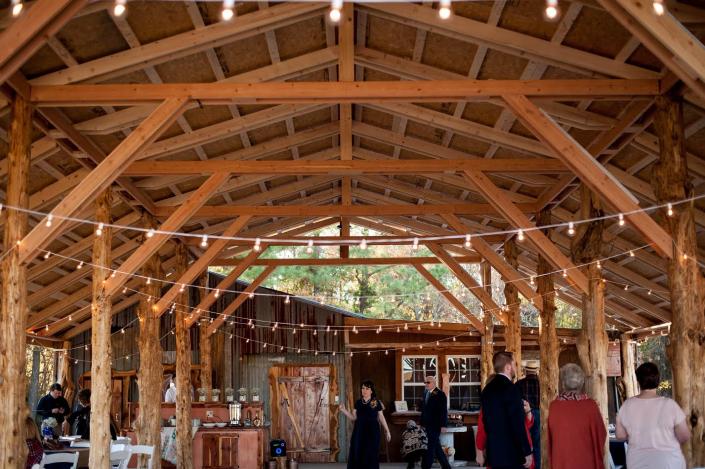 Our open pavilion area makes the perfect place for a rustic-themed wedding reception. 